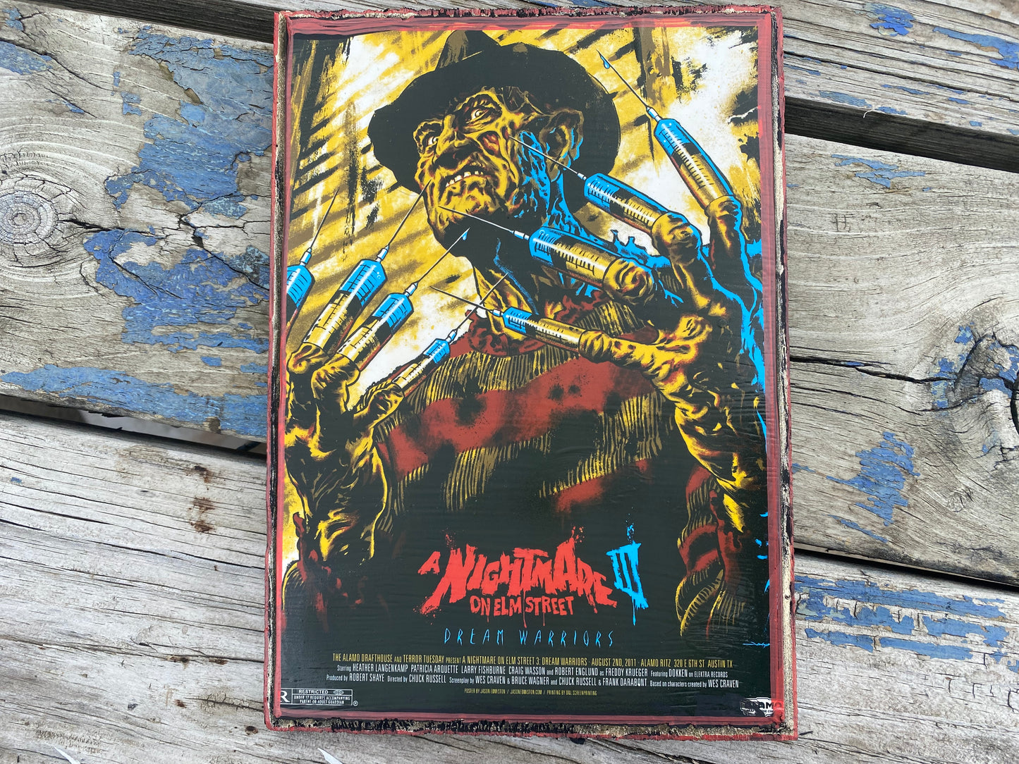 Nightmare on Elm Street Handmade Mini Movie Poster Wood Art Plaque 9x7