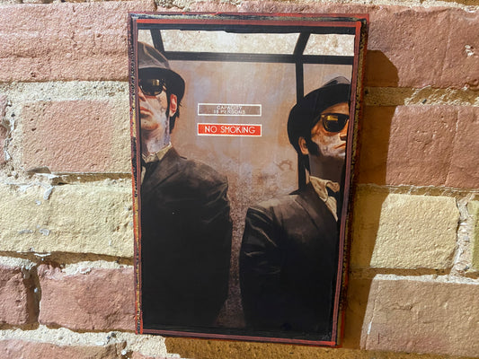 The blues Brothers, handmade solid wood framed movie mini poster wood art plaque 9 x 7 ￼￼