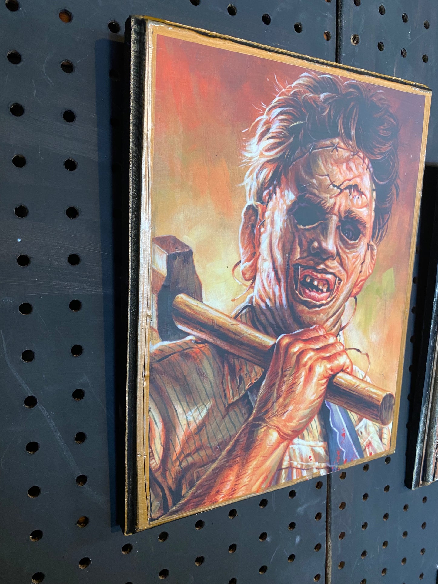 Jason Edmiston Texas Chainsaw Massacre Art Handmade Solid Wood Frames Art Plaque 12x9