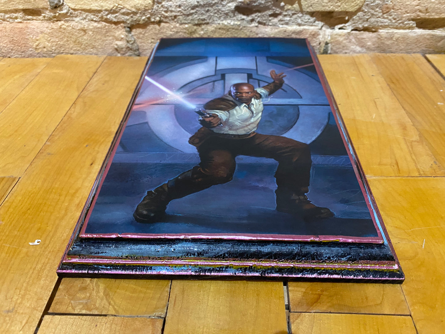 Star Wars Mace Windu Handmade Wood Art Plaque 11x7