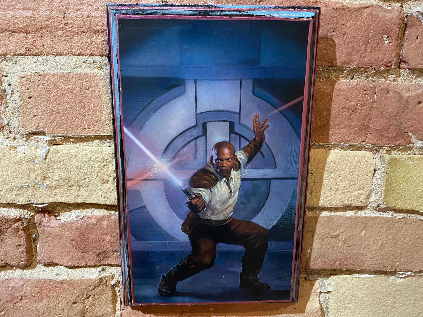 Star Wars Mace Windu Handmade Wood Art Plaque 11x7