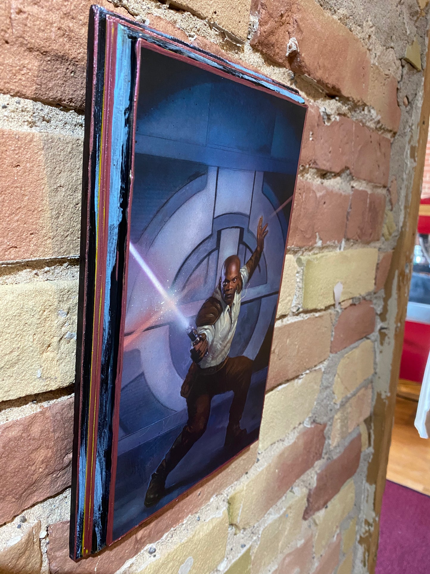 Star Wars Mace Windu Handmade Wood Art Plaque 11x7