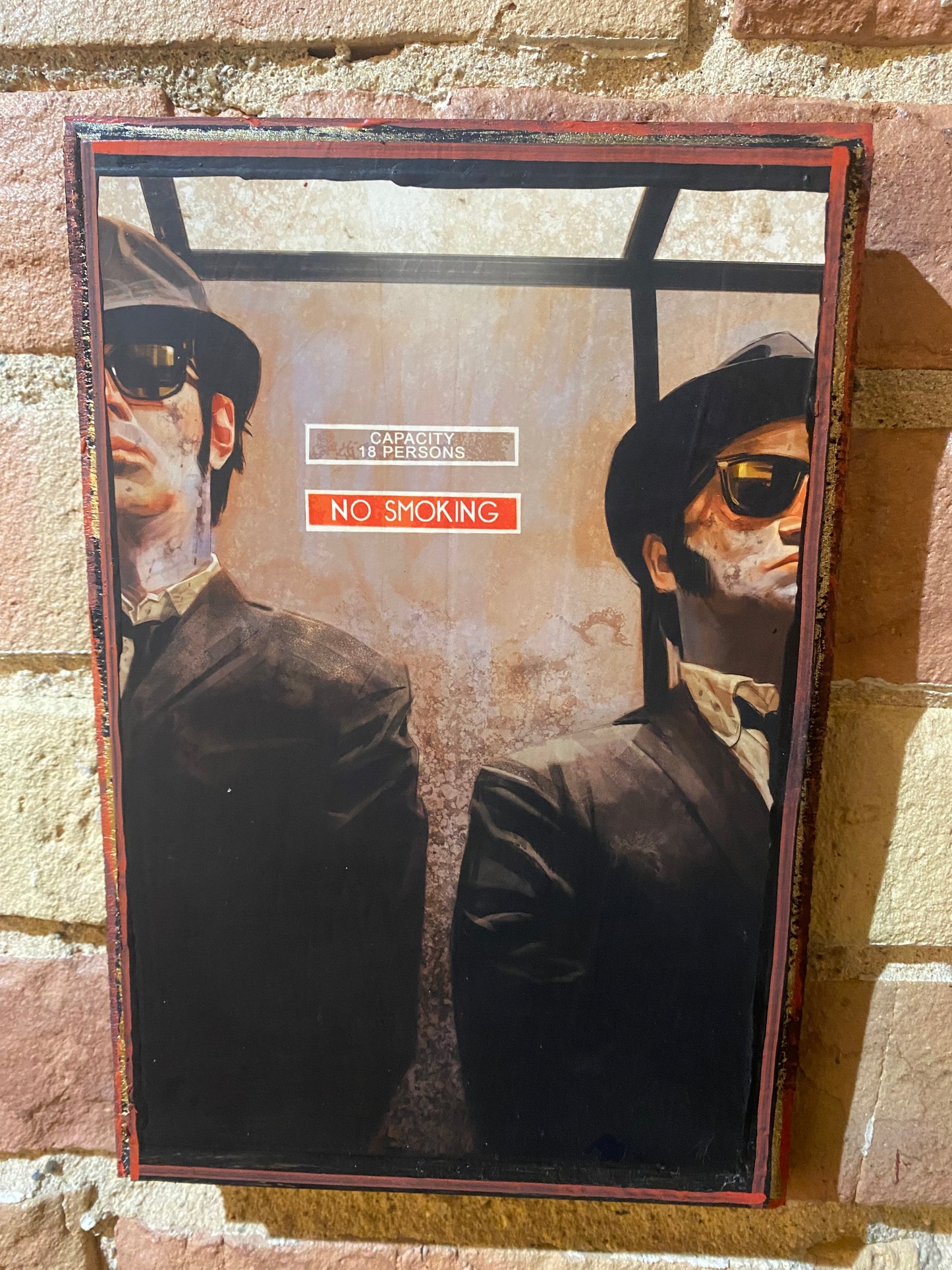 The blues Brothers, handmade solid wood framed movie mini poster wood art plaque 9 x 7 ￼￼