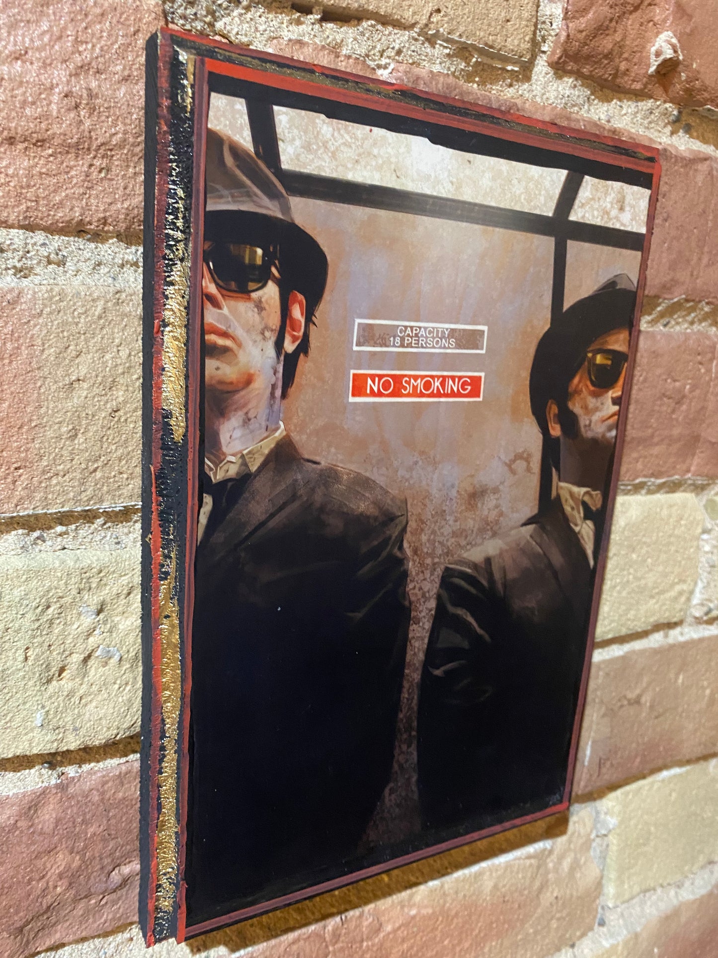 The blues Brothers, handmade solid wood framed movie mini poster wood art plaque 9 x 7 ￼￼