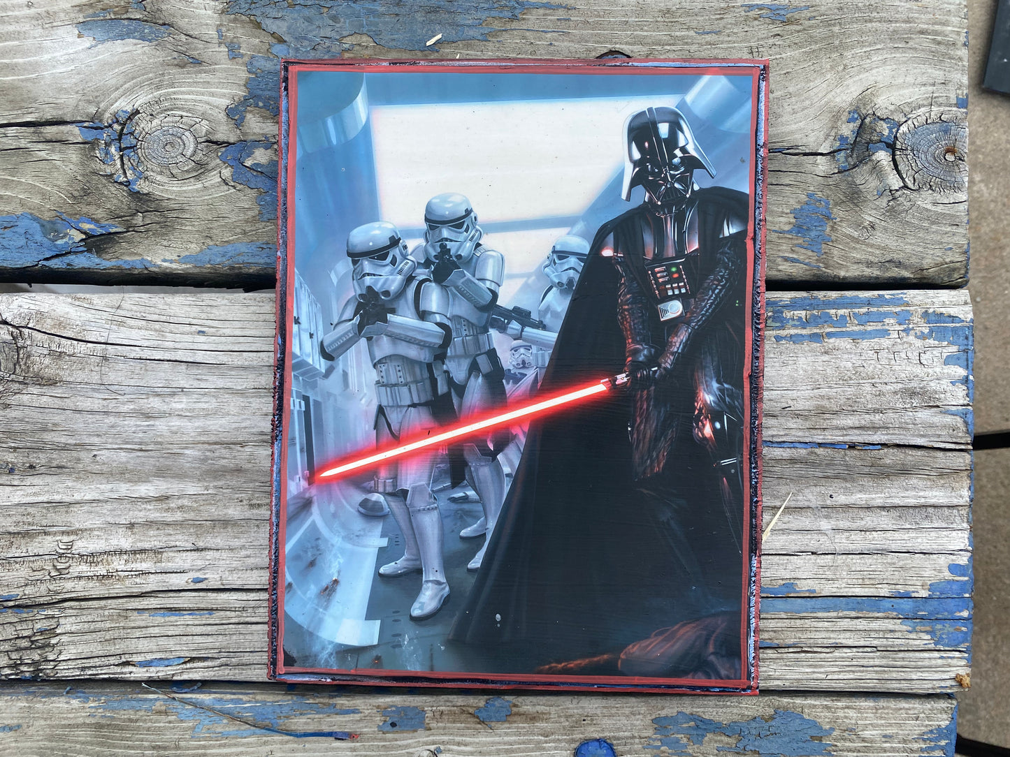 Star Wars Darth Vader Stormtroopers Handmade Wood Art Plaque 12x9