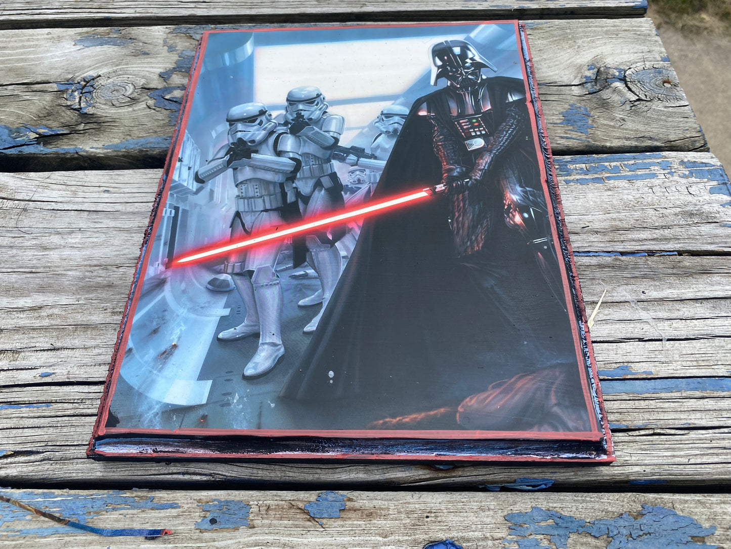 Star Wars Darth Vader Stormtroopers Handmade Wood Art Plaque 12x9