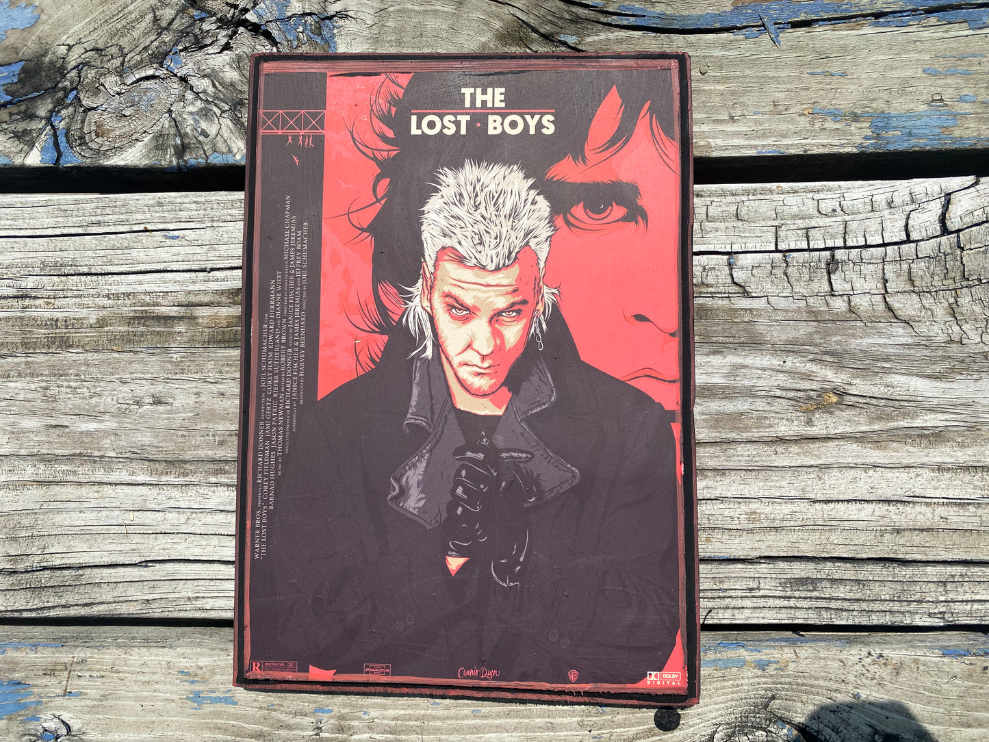 The Lost Boys Handmade Mini Movie Poster Wood Art Plaque 9x7