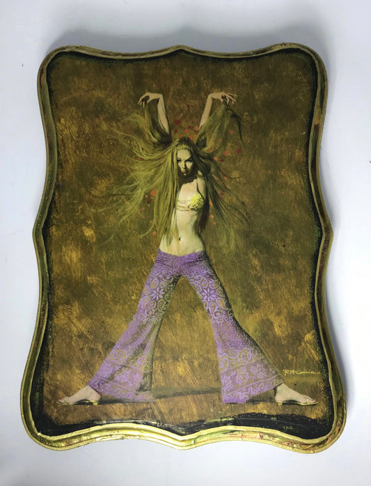 Hippie Robert McGinnis Pin Up Girl Retro Handmade Art Plaque 12x9