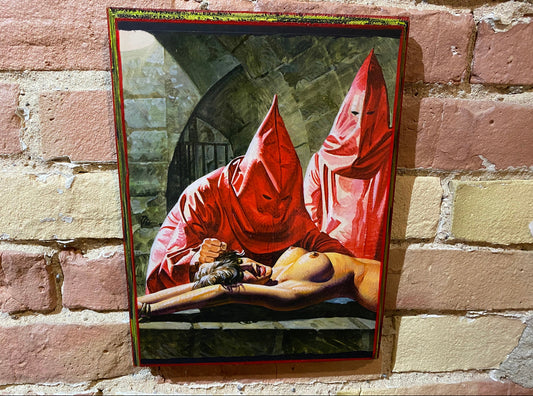 Cult Voluptuous Terrors Retro Italian Horror Pulp Handmade Wood Art Plaque