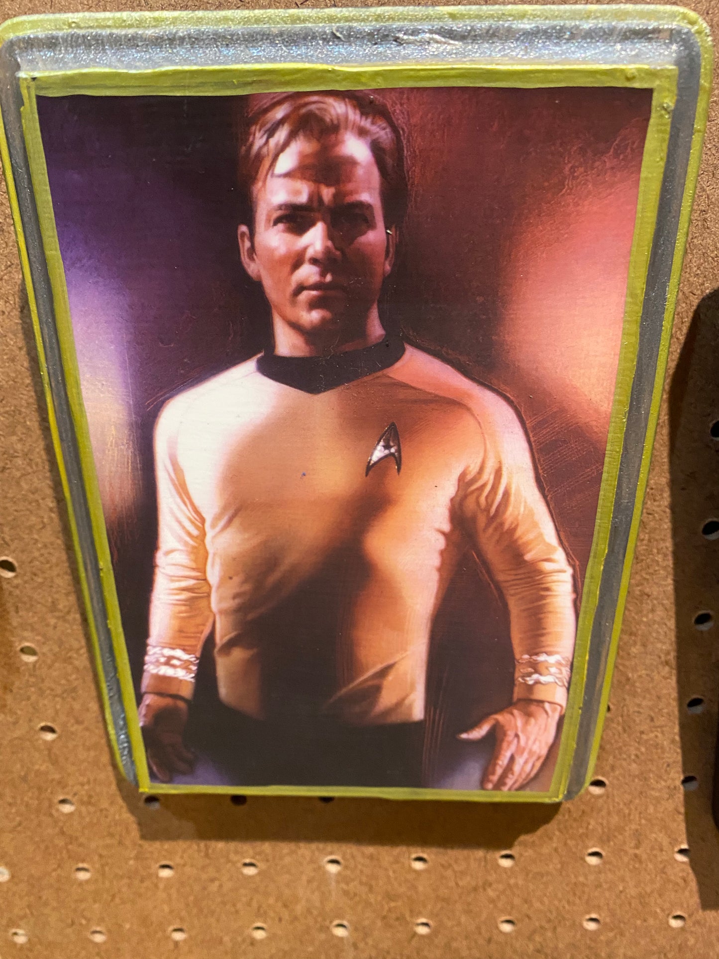 Star Trek Capt Kirk 7x5 wood plaque