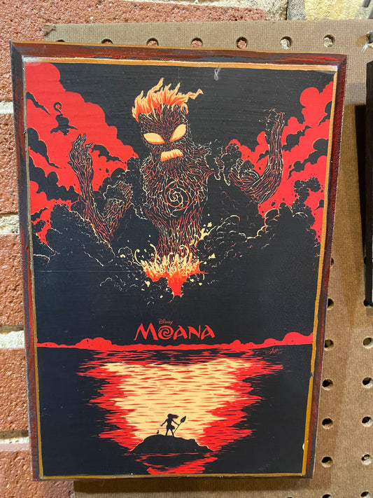 SALE: Half off Moana handmade movie mini poster wood art plaque 9x7