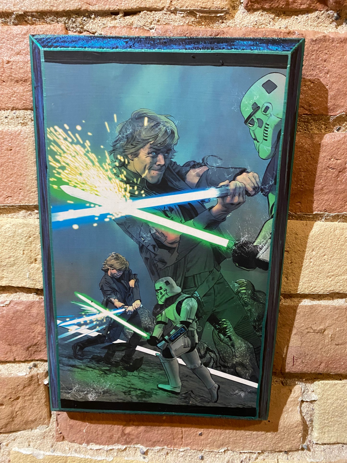 Star Wars Luke Skywalker Handmade Wood Art Plaque 11x7