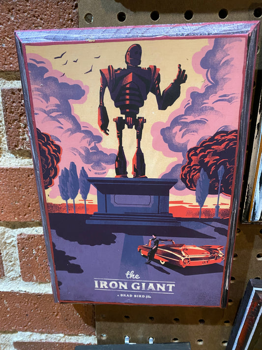 SALE: Half off The Iron Giant Wood Art Plaque 9x7