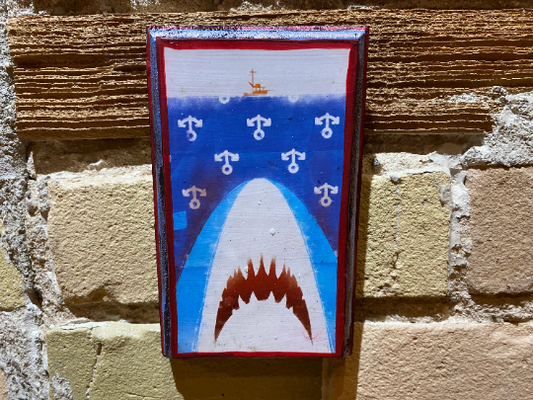 5"x3" -  Jaws Movie Mini Poster Handmade Wood Art Plaque
