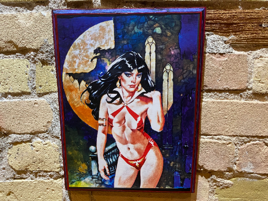 12"x9" - Vampirella Vampire Cult Classic Comics Handmade Wood Art Plaque ONLY ONE
