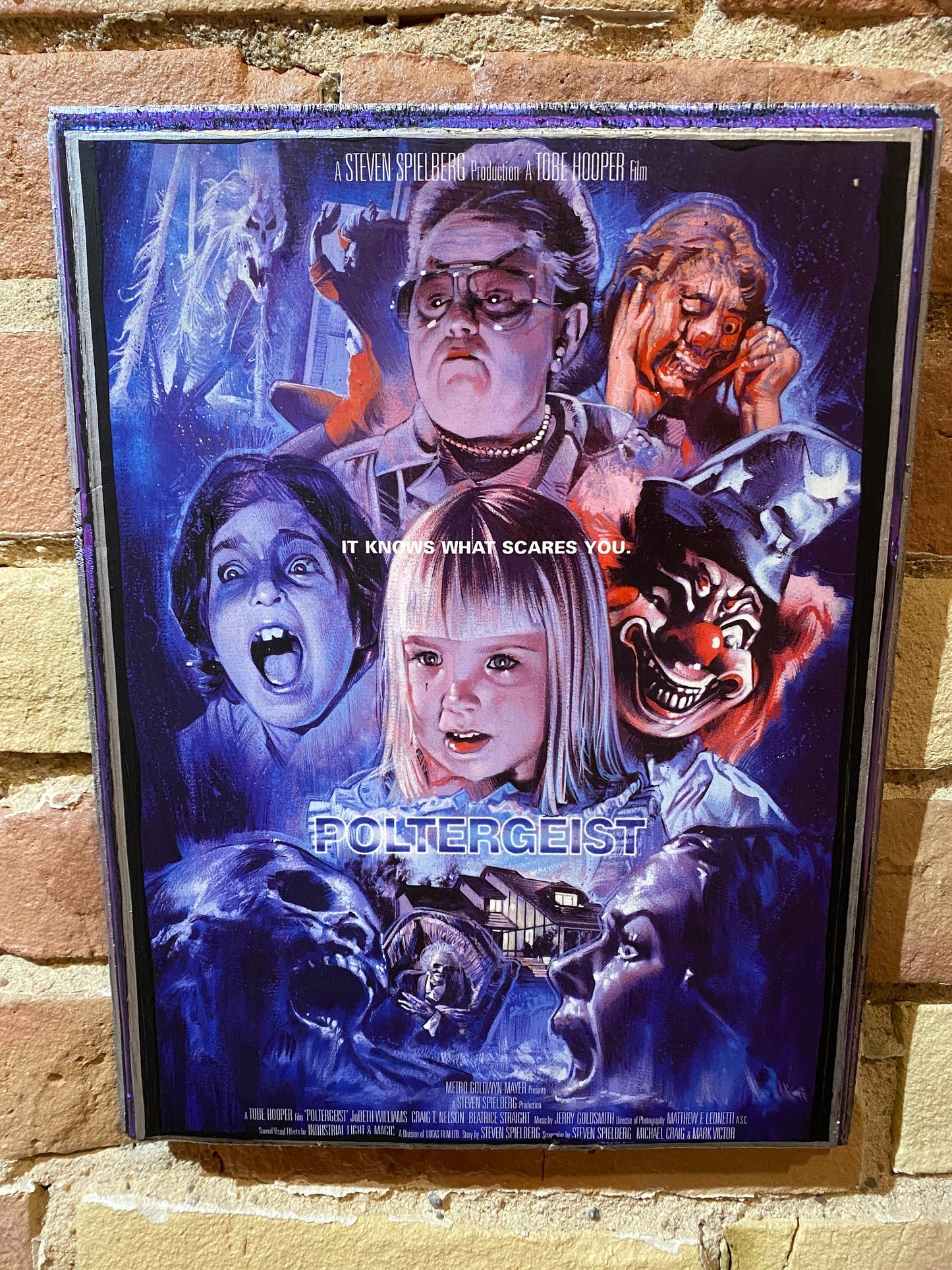 12"x9" -  Poltergeist Handmade Movie Mini Poster Wood Art Plaque