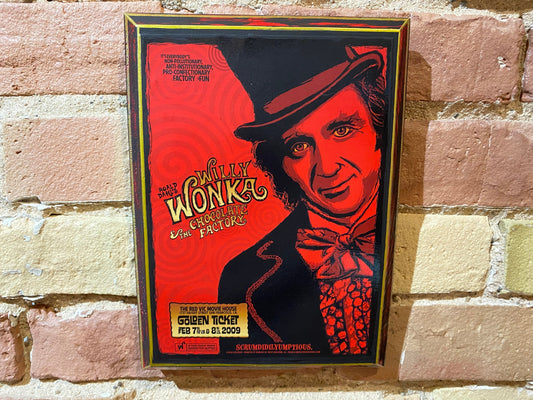 9"x7" -  Willy Wonka Handmade Movie Mini Poster Wood Art Plaque
